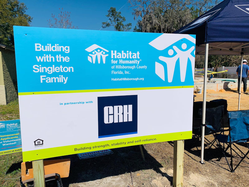 CRH Habitat for Humanity project sign