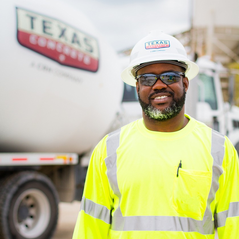 CRH employee in hard hat and safety shirt