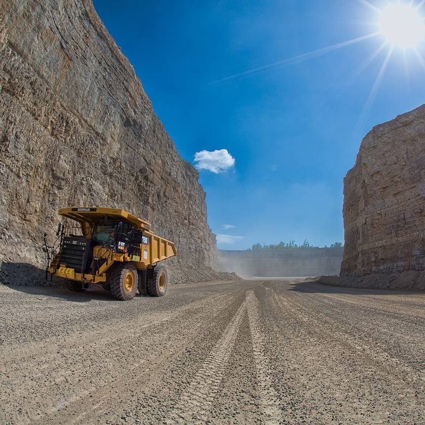 dump truck in gravel pit