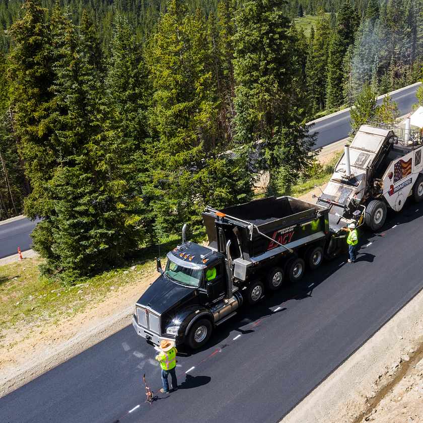 road crew on mountain road