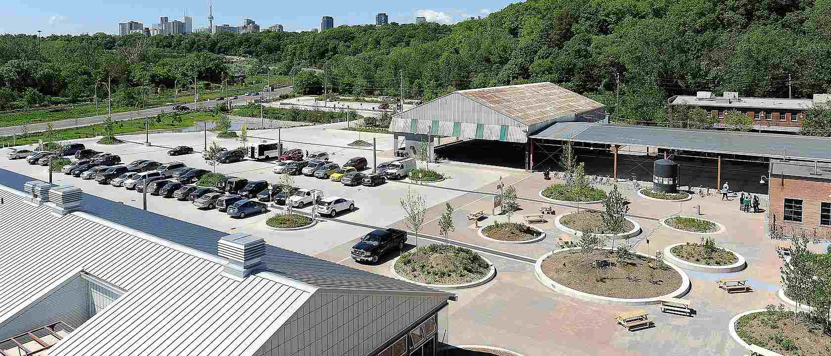 Landscaping at the newly renovated Evergreen Brick Works in Ontario